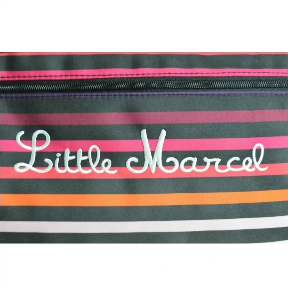 Little Marcel Clutch Black Multicolor Cosmetic Makeup Accessory Travel Bag